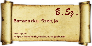 Baranszky Szonja névjegykártya